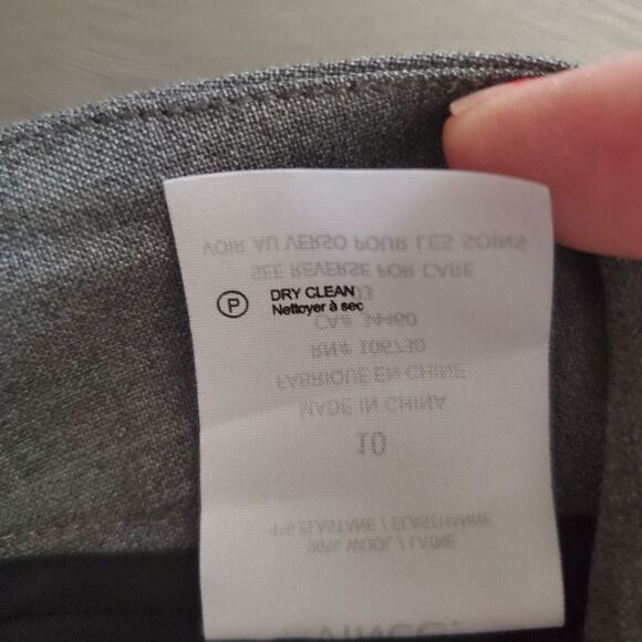 Vince Contrast Panel High Rise Tapered Leg Wool Trouser Pants Gray Black 10 - Picture 13 of 13